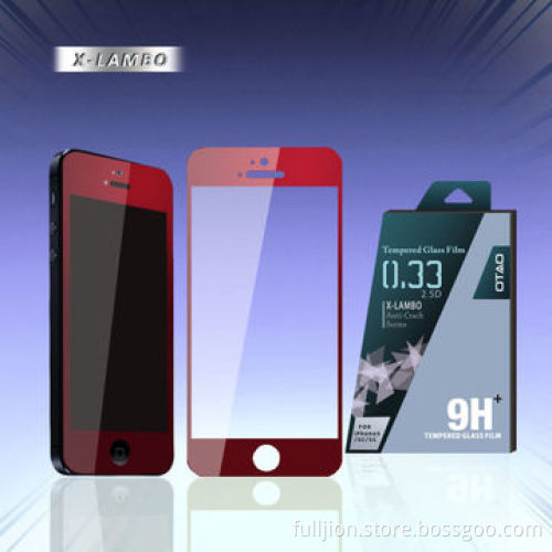 Color tempered-glass screen protector for iPhone 5/5C/5S